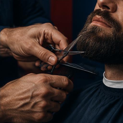Finitions de barbe — photographie éditoriale d’exemple